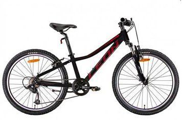Велосипед детский Leon AL 24" Leon JUNIOR AM Vbr рама-12" черный с красным 2022 OPS-LN-24-082 фото