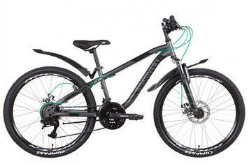 Детский велосипед ST 24" Discovery FLINT AM DD с крылом Pl 2022 светло-серый с черным рама 13" OPS-DIS-24-271 фото