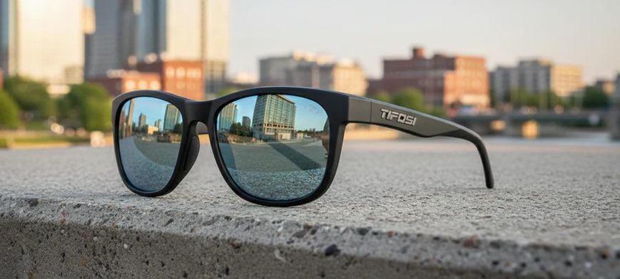 Очки Tifosi Swank Satin Black, линзы Smoke Bright Blue Mirror (15%) 1500400181 фото