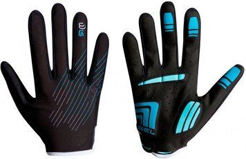 Велосипедные женские перчатки Cube NATURAL FIT WLS SUN LONG FINGER black'n'baby'n'blue M 11923 фото